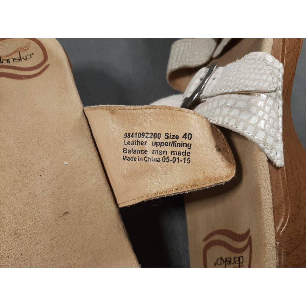 Dansko Slide Wedge Sandals 9841092200 Womens EU 40/US 9 White/Beige Travel - Picture 4 of 8